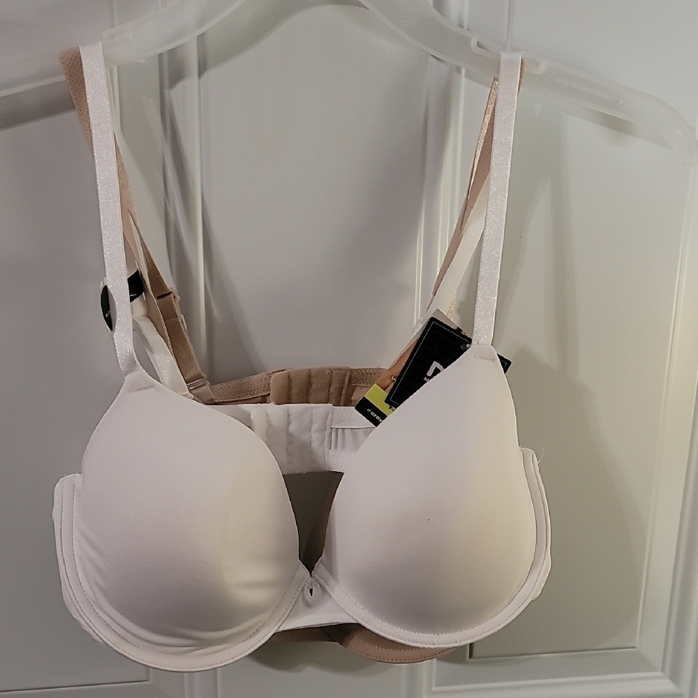 Women's White And Nude Tshirt  Bra's